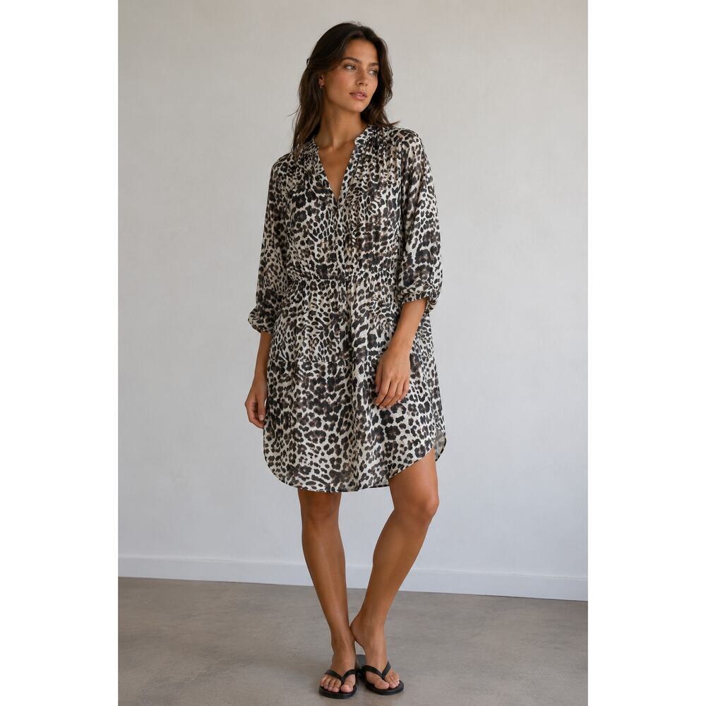 Vince Camuto Leopard Print Dress Womens Size 8 Mob Wife Big Cat Party Chic